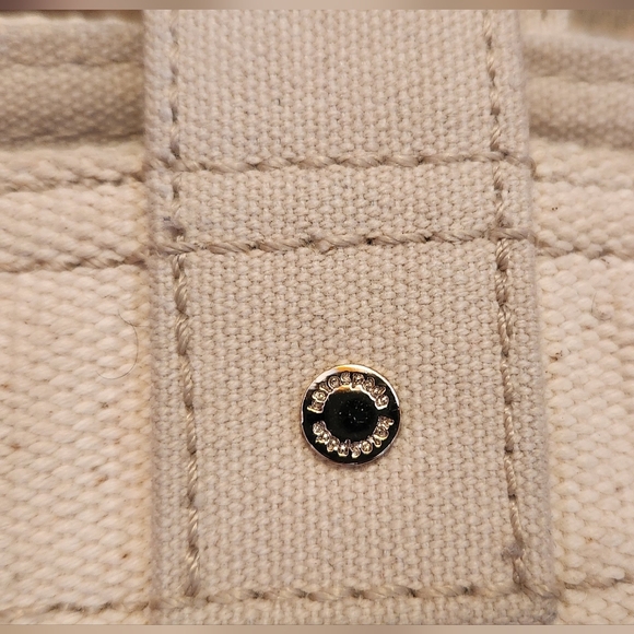 Kate Spade Canvas Tote Bag Cream and Gold - Picture 13 of 13